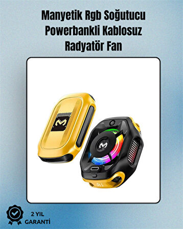 RGB Işıklı Girdap Fanlı Mobil Soğutucu | Manyetik Montaj | Type-C Girişli