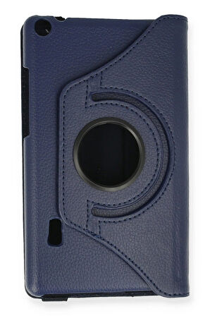 Huawei MediaPad T3 7 Kılıf 360 Tablet Deri Kılıf - Lacivert-(5796)
