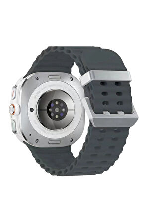 Watch 7 Ultra KR417 Rug Silikon Kordon - Koyu Gri-(5796)