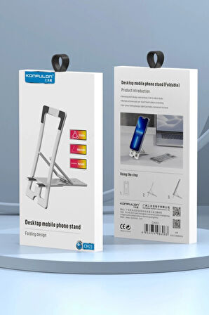 CM23 Ayarlanabilir Katlanabilir Masaüstü Telefon Tutucu - Gümüş-(5796)
