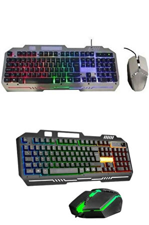 RGB Işıklı Gaming Oyuncu Klavye Q Klavye Mouse Hediyeli