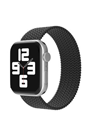 Apple Watch 38mm Ayarlı Solo Silikon Kordon - Siyah-(5796)