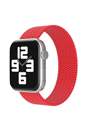 Apple Watch 38mm Ayarlı Solo Silikon Kordon - Kırmızı-(5796)