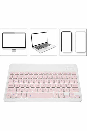 Bluetooth Şarj Edilebilir Mini Q Klavye Kablosuz Taşınabilir