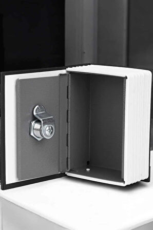 Gizli Kasa Kitap Görünümlü Anahtarlı Çelik Mini Kasa