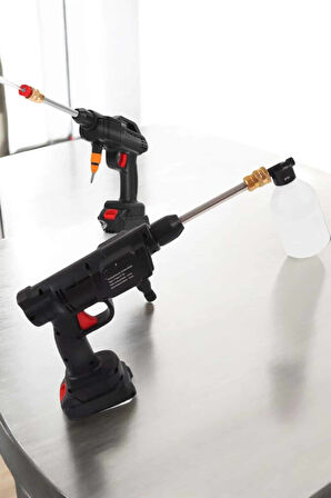 Şarjlı Oto Yıkama Tabancası Su Basınçlı Hazneli Bataryalı