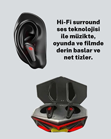 Kablosuz Bluetooth 5.0 Metal Kasa Gaming Kulaklık