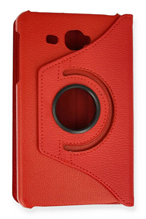 Samsung Galaxy T280 Tab A 7 Kılıf 360 Tablet Deri Kılıf - Kırmızı-(5796)