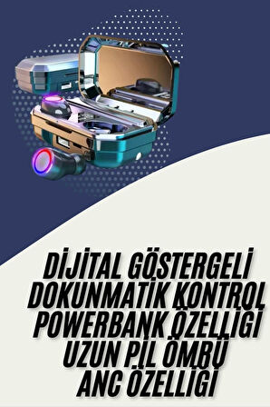 Bluetooth Kulaklık Android ve İOS Uyumlu ANC Özellikli Dijital Şarj Göstergeli