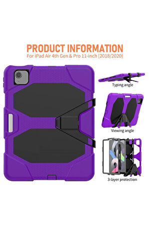 iPad Pro 11 (2020) Kılıf Griffin Tablet Kapak - Mor-(5796)