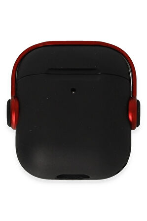 Airpods 2 (2.nesil) Cool Kılıf - Siyah-Kırmızı-(5796)