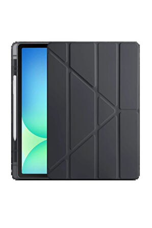 iPad Pro 13 (2024) Kılıf Kalemlikli Hugo Tablet Kılıfı - Siyah-(5796)