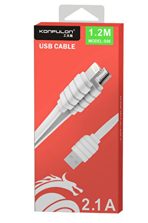 S56 2in1 (Lightning-Micro USB) Kablo 1.2M 2.1A-(5796)