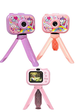 Çocuklara Özel Ayaklı Mini Fotoğraf Makinesi Dijital LCD Ekran