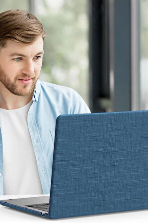 Macbook Air 13.6 Macbook Kumaş Kapak - Lacivert-(5796)