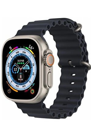 Ultra 8 2.1 inç IPS Ekran Konuşma ve NFC Özellikli Akıllı Saat - Siyah-(5796)