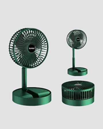 Şarjlı Katlanabilir Mini Fan – 3 Kademe Hız Ayarı Taşınabilir Tasarım