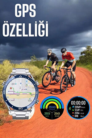 Akıllı Saat Yeni Nesil 2024 Model Metal Kordonlu Bluetooth Bağlantılı