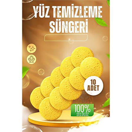 HSNET Makyaj Temizlik Pedi Cilt Temizlik Süngeri Doğal Selülöz 10 ADET