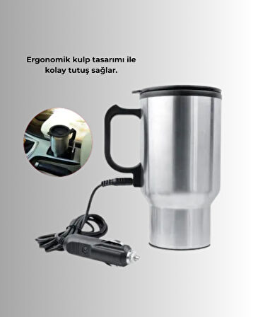 Seyahat Tipi Araç Çakmaklı Isıtıcı Çelik Termos Bardak