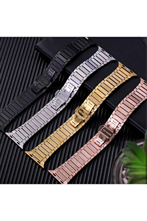 Apple Watch 42mm KR413 Fine Steel Kordon - Gold-(5796)