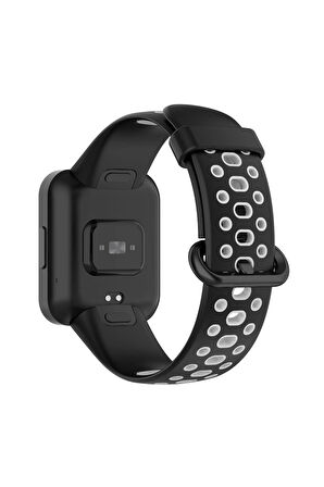 Xiaomi Redmi Watch 2 Spor Delikli Kordon - Siyah-Gri-(5796)