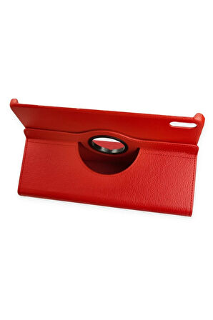 Huawei MatePad SE 11 Kılıf 360 Tablet Deri Kılıf - Kırmızı-(5796)