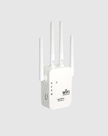 300Mbps WiFi Menzil Genişletici 4 Antenli WPA3 Güvenlikli Priz Tipi Repeater