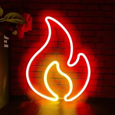 Duvara Asmalı Neon Alev Işık