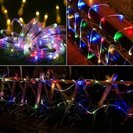 10 Metre 100 LED Solar RGB Işık Şeffaf Kablolu