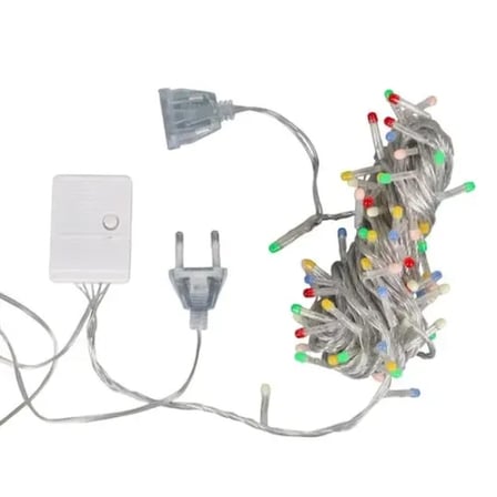 10m 100 LED Damla Uçlu Kırmızı Işık Şeffaf Kablo