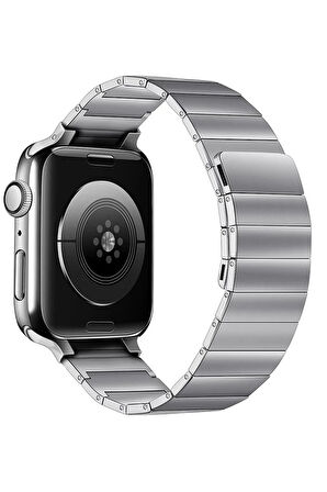 Apple Watch 38mm KR404 Huks Kordon - Gümüş-(5796)
