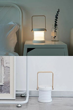 JP-DLD Kamp Lambası Görünümlü Dekoratif Gece Lambası - Beyaz-(5796)