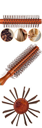 HSNET Fön ve Tarama Fırçası Ahşap 2 li SET