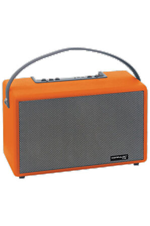 F32 2x50W Sürücülü 2 Adet Mikrofonlu BT 5.2 Kablosuz Hoparlör - Turuncu-(5796)