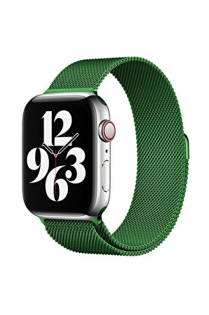 Apple Watch 38mm Metal Mıknatıslı Kordon - Yeşil-(5796)