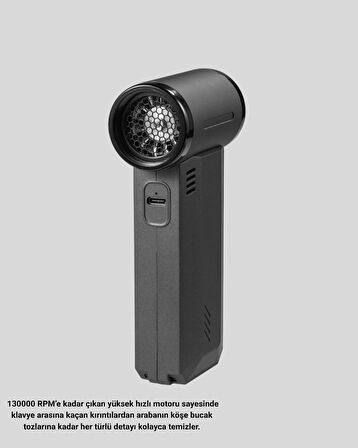 130000 RPM Çok Fonksiyonlu Şarjlı Hava Üfleme ve Vakum Temizlik Cihazı