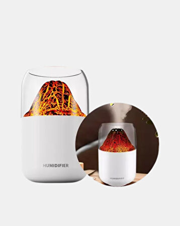 280ml Alev Işıklı Ultrasonik Hava Nemlendirici Sessiz ve USB Şarjlı