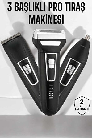 3 Başlıklı Profesyonel Tıraş Makinesi