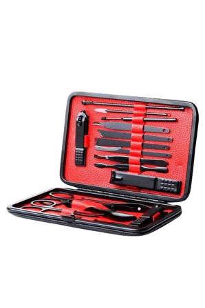 17 Parça Manikür Seti Taşınabilir Özel Çantalı El ve Ayak Bakımı Tırnak Ba