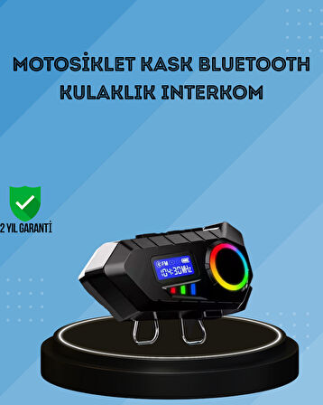 500mAh Bataryalı Bluetooth 5.4 İnterkom LED Ekranlı FM Destekli