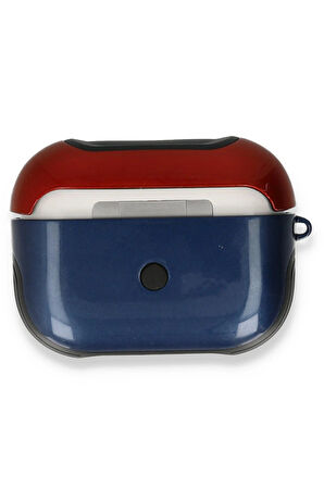 Airpods 3 (3.nesil) 3in1 Kılıf - Lacivert-Kırmızı-(5796)