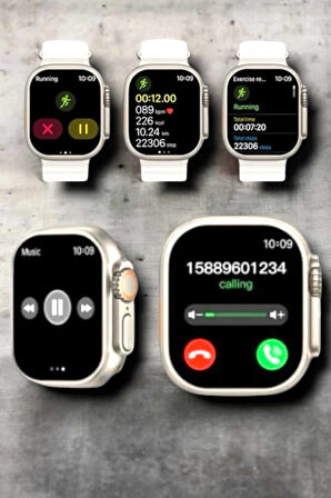 Suya ve Toza Dayanıklı 45 MM Akıllı Saat Bildirim ve Cevapsız Çağrı Görünt