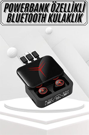 Kablosuz Bluetooth Kulaklık Powerbank Özellikli Göstergeli Hd Mikrofon