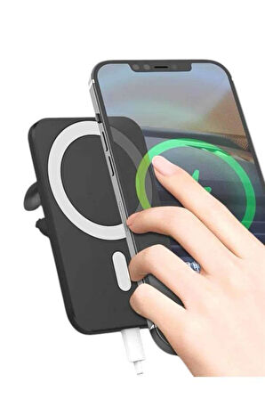 Kablosuz Şarj Aleti Magsafe Araç Içi Manyetik Şarj 15W İOS Uyumlu