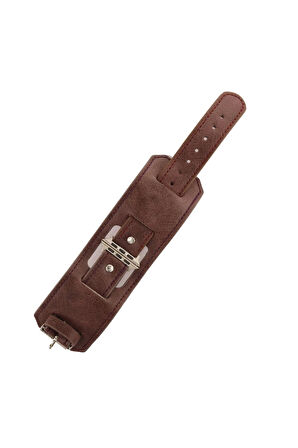 Apple Watch 42mm NL17 Deri Kordon - Mürdüm-(5796)