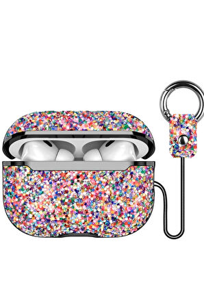 Airpods 3 (3.nesil) Bright Simli Airpods Kapak - Gold-(5796)