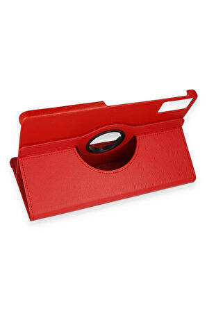 Xiaomi Pad 6 Kılıf 360 Tablet Deri Kılıf - Kırmızı-(5796)