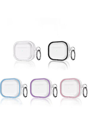 Airpods Pro 2 (2.nesil) Shiny Şeffaf Kılıf - Beyaz-(5796)