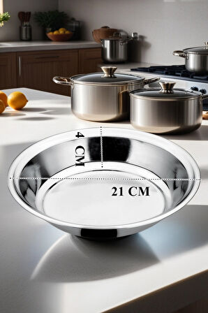 HSNET Paslanmaz Çelik Tabak Seti Kamp Piknik Tabağı 6 ADET